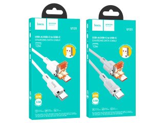 U131 Afortunado 2-in-1 charging data cable USB/Type-C to Type-C