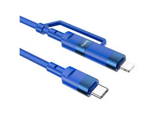 U106 2-in-1 20W PD/100W Moulder fast charging data cable for Type-C to Type-C/iP