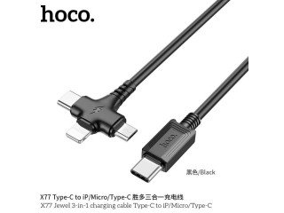 X77 Jewel 3-in-1 charging cable Type-C to iP/Micro/Type-C