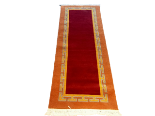 RH21 Red Color 62 Cm x 185 Cm 60 Knots Handknotted Nepali Carpet