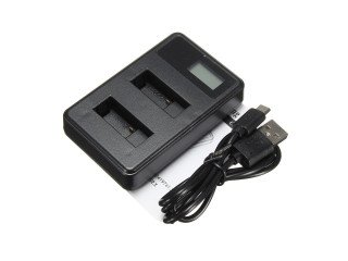 Dual USB Charger for gopro 5/6/7 black (LCD Display) (package with box) Model: X-400-2