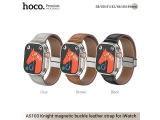 AS103 Knight magnetic buckle leather strap for iWatch(42/44/45/49mm)