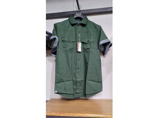 Cotton double pocket half shirt