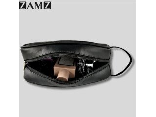 Zamz Genuine Leather Toiletry Bag for Unisex |Make up Organizer Multifunction Portable Makeup Pouch