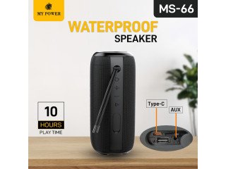 My Power High Bass Speaker ms66 |Waterproof IPX6 |Portable Bluetooth Speaker|30W |Fabric Finishing|Black colour.