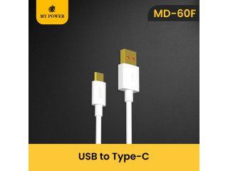 MY POWER Fast Charging Datacable, USB-To Type C Cable White Color MD60F