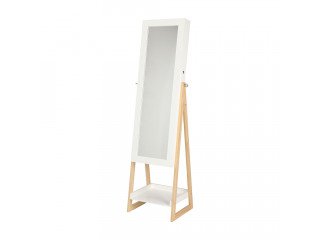 AMIE STANDING MIRROR+CABINET WT/NT