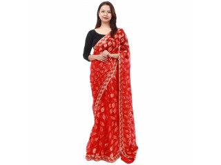 Women's Organza Digital Floral Printed Traditional Saree With Blouse Piece