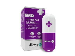 The Derma Co 1% Kojic Acid Lip Balm With Alpha Arbutin & Hyaluronic Acid, Spf 30 Pa++ For Dark & Pigmented Lips - 4G, Off White