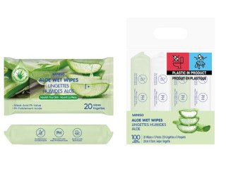 Miniso Aloe Wet Wipes (20 Wipes × 4 Packs)