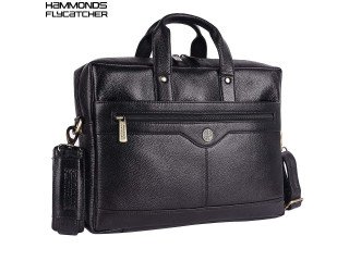 Hammonds Flycatcher Genuine Leather Laptop Bag For Men (137 BLK)