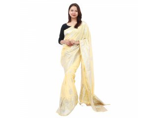 Women's Printed Dola Silk Saree With Blouse Piece